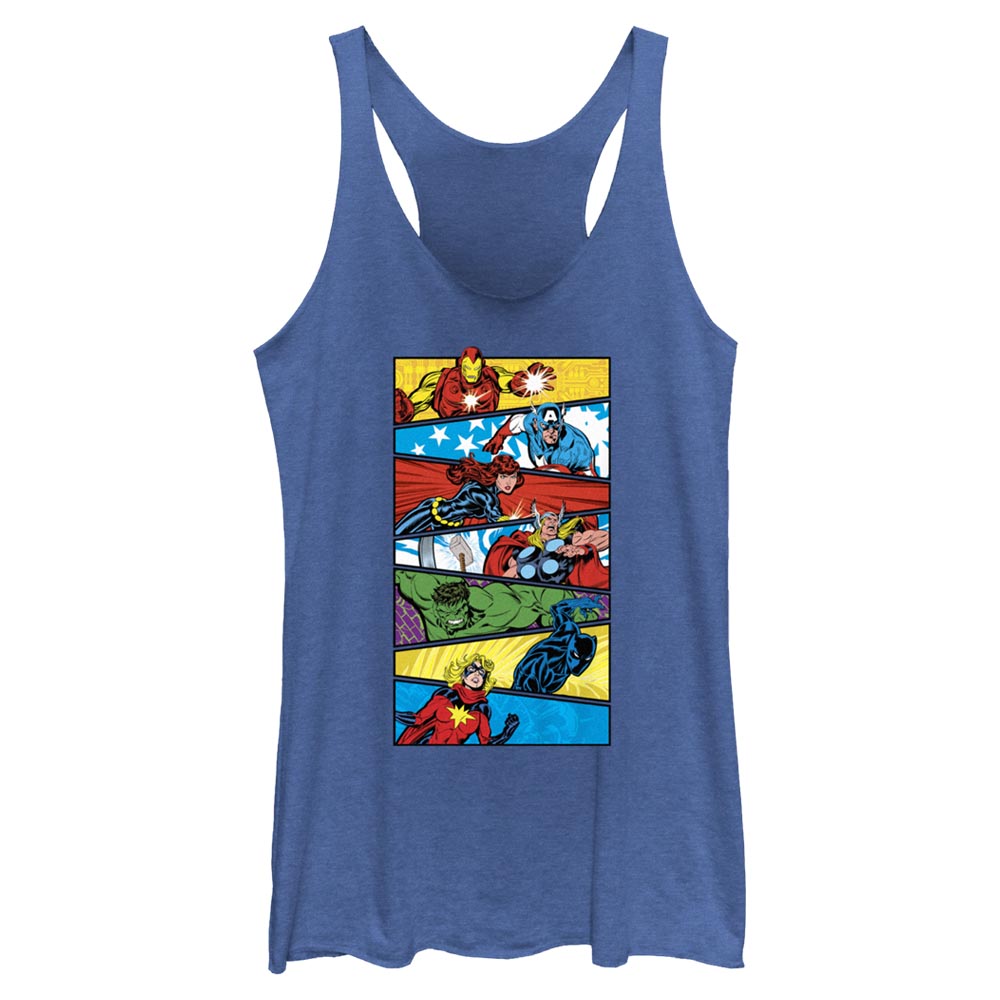 Junior's Marvel Avengers Classic Avengers Panel Stack Tank Top