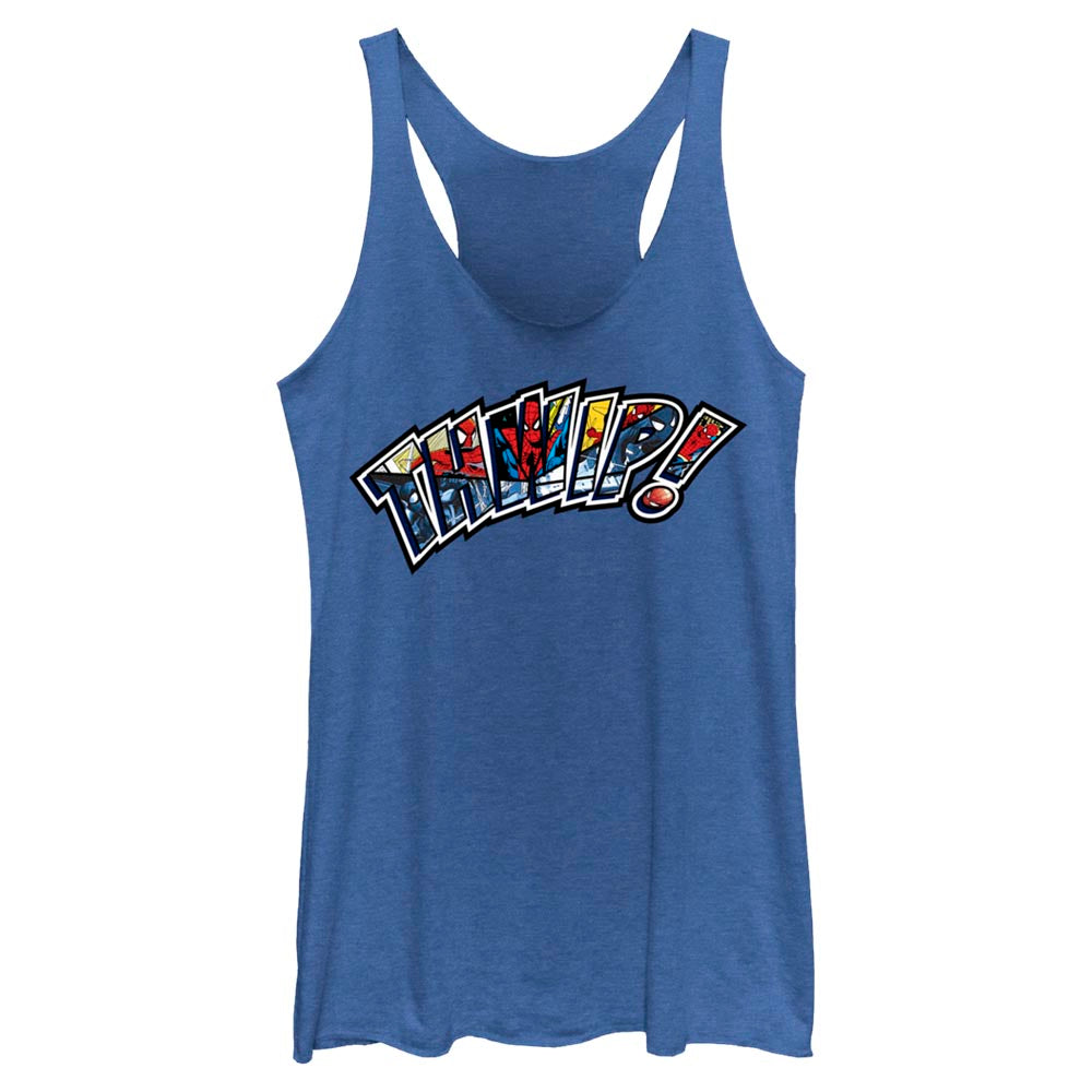 Junior's Marvel Spider-Man Beyond Amazing THWIP SPIDEY PANELS Tank Top